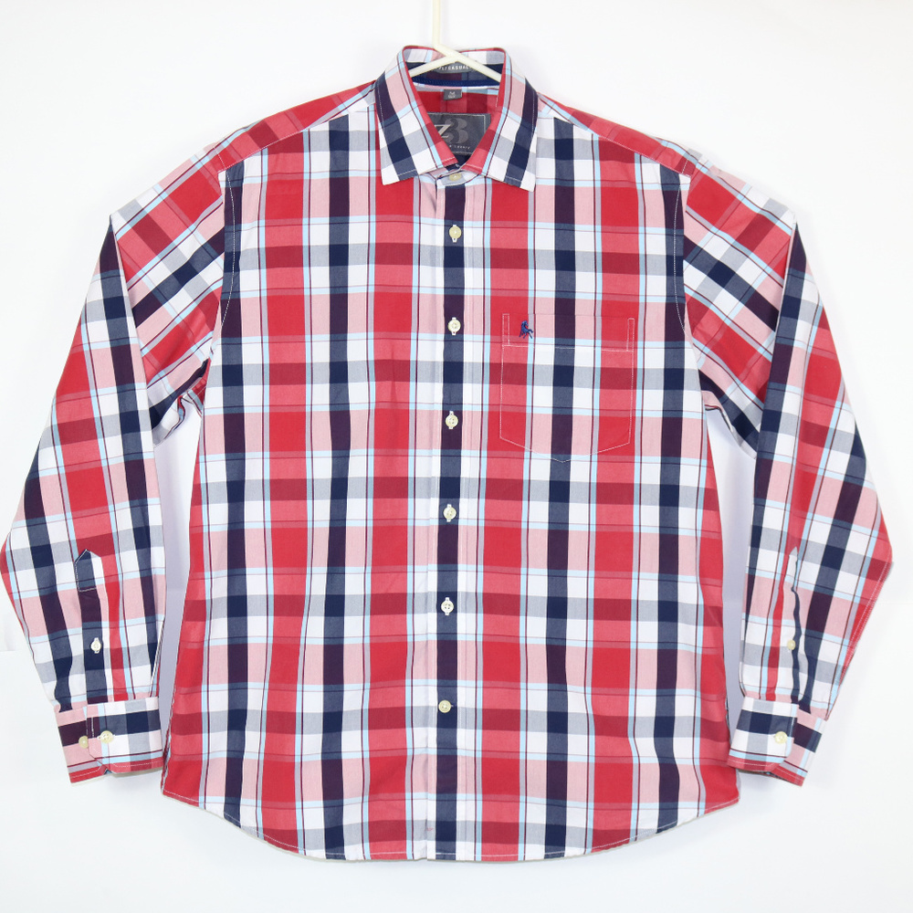 Z3 Mens Medium Dress Shirt Red Relaxed Luxury